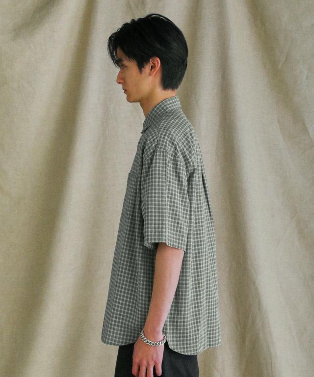 スプートニクス（SPUTNICKS）/【日本製】播州織ドビーミニチェックボクシーAライン半袖シャツ_19