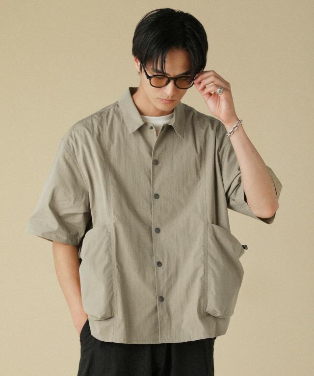 スプートニクス（SPUTNICKS）/コットンナイロンキャンバスサイドコードハーフスリーブシャツジャケット　_1