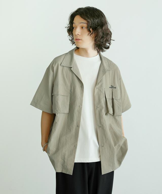 アンノームワインド（The unormwind）/胸刺繍ロゴマルチポケットオーバーサイズテックワッシャーナイロン半袖シャツの通販は 5,465円