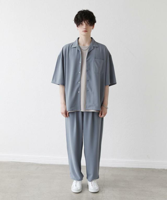 アストロノミー/【セットアップ 3点セット】オープンカラーシャツ&タンクトップ & ワンタックバルーンテパードパンツ_15