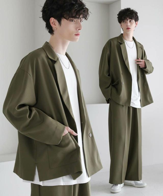 アストロノミー（ASTRONOMY）/ビッグシルエットリラクシングダブルテーラードジャケット+ワイドバギーイージパンツ アストロノミー（ASTRONOMY）/ビッグシルエットリラクシングダブル