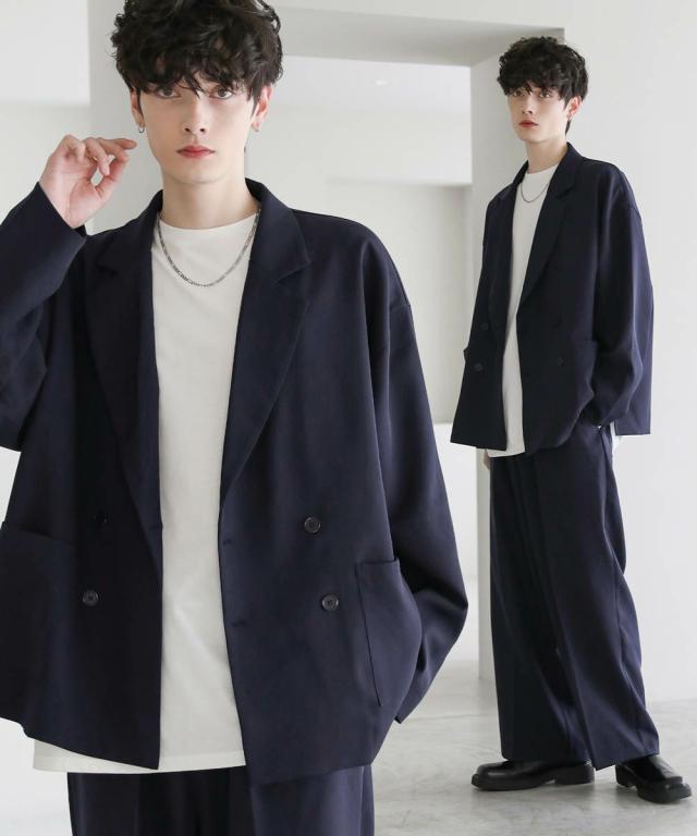 アストロノミー（ASTRONOMY）/ビッグシルエットリラクシングダブルテーラードジャケット+ワイドバギーイージパンツ_3