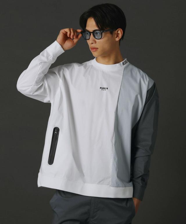 レジェス（REZES）/R/撥水加工ストレッチ布帛vertical Color scheme止水ZIPプルオーバー