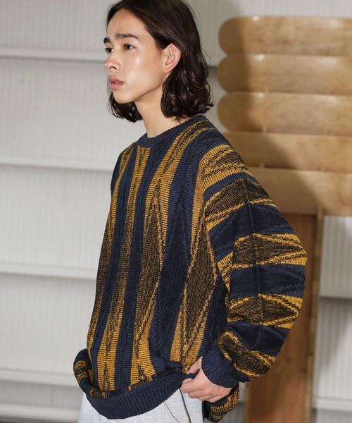 エムエスジー/＜Revo．＞3Dジャガードアーガイル柄クルーネックニットの通販は 5,752円