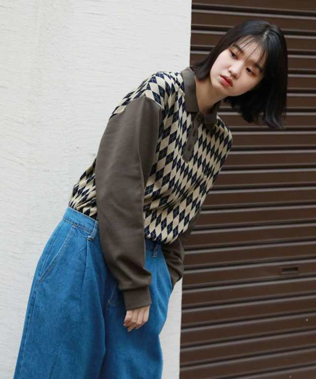 エムエスジー/ビッグシルエット総柄ジャガード長袖ポロシャツの通販は
