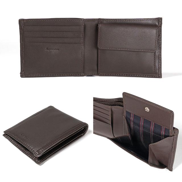 アクアスキュータム（AQUASCUTUM）/【アクアスキュータム】ラムタッチレザー 二つ折り紙入れ