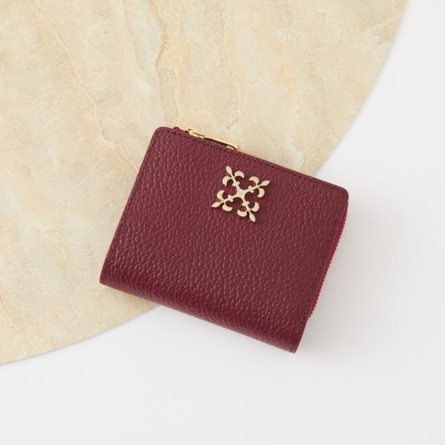 ラシット　モノグラムプレスハーフウォレット russet ラシット モノグラムプレス ハーフウォレット レザー 二