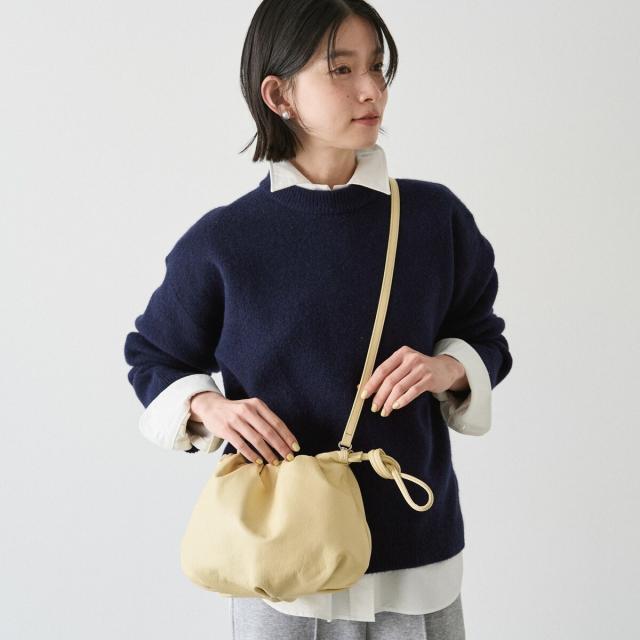 ラシット（russet）/【SNS人気】レザー巾着4WAYショルダーバッグ(CE