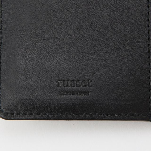 完売カラー✨russet ラシット モノグラムプレートハーフフォレット ブラック soeru》モノグラムプレート ハーフフォレット(SO-376)（財布）｜russet