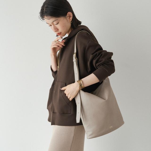 ラシット（russet）/レザー丸底バケットバッグ(CE−1615)