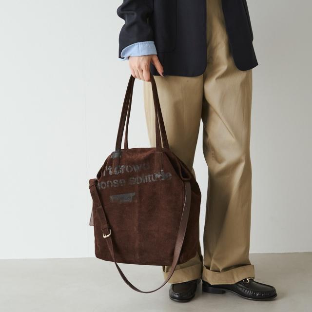 ラシット（russet）/ステンシルデザインスエード2WAYトートバッグ(CE−1639)