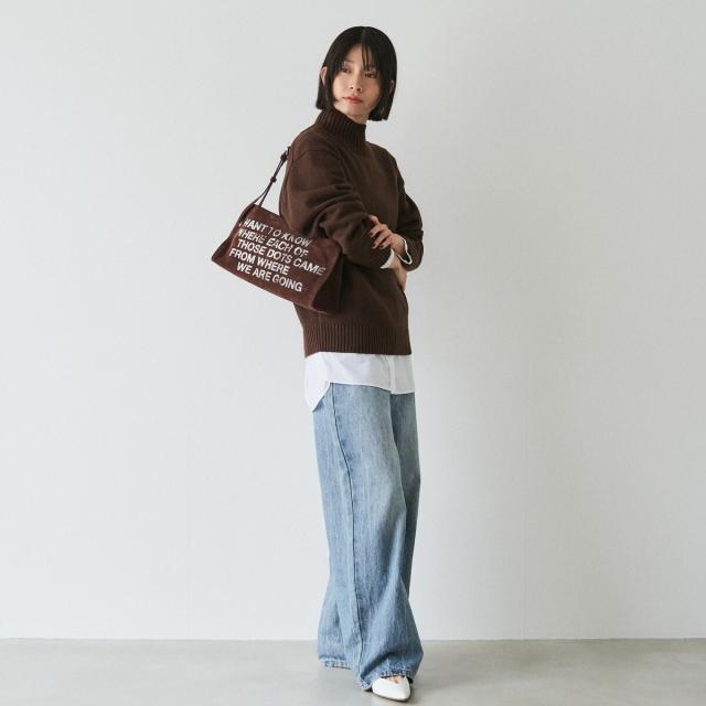 ラシット（russet）/ステンシルデザインスエード横長ショルダーバッグ