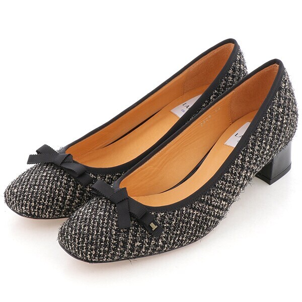 ランバン オン 青味（LANVIN en Bleu）/スクエアトゥリボンモチーフパンプス