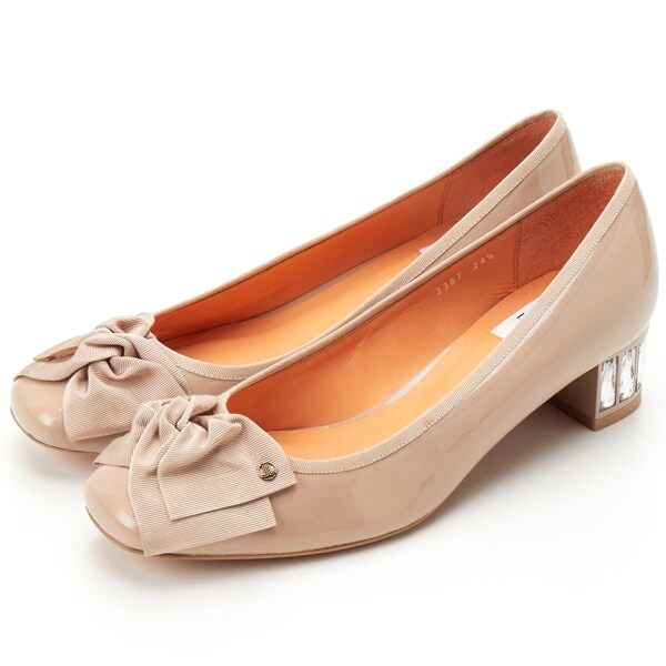 ランバン オン ブルー（LANVIN en Bleu）/ビジューヒールリボンパンプス