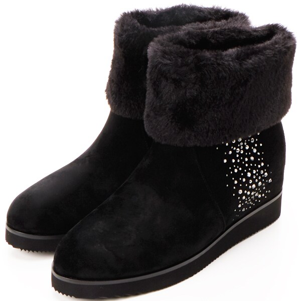 ランバン オン ブルー（LANVIN en Bleu）/ホットフィックスフェイクファーショートブーツ