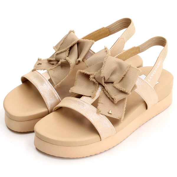 ランバン オン ブルー（LANVIN en Bleu）/リボンモチーフフットベッドサンダル_2