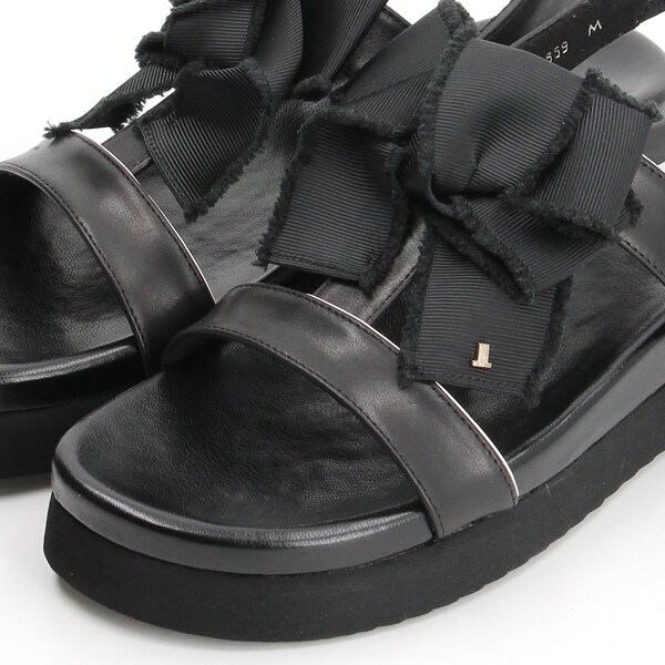 ランバン オン ブルー（LANVIN en Bleu）/リボンモチーフフットベッドサンダル_3