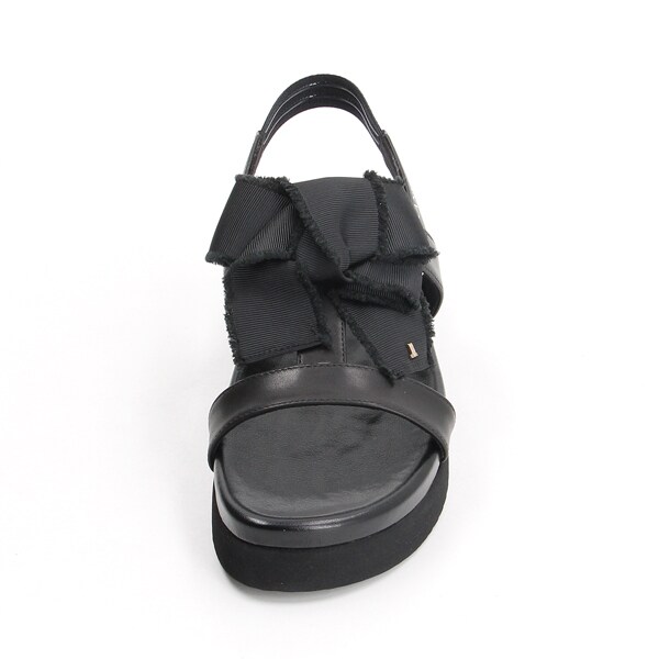 ランバン オン ブルー（LANVIN en Bleu）/リボンモチーフフットベッドサンダル_4