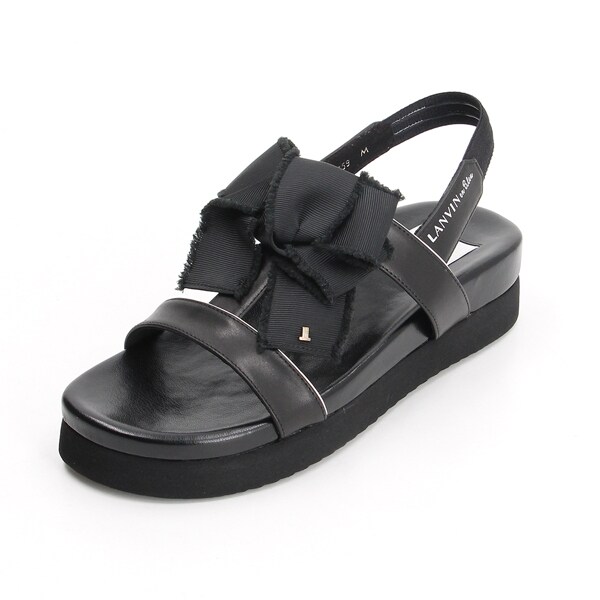ランバン オン ブルー（LANVIN en Bleu）/リボンモチーフフットベッドサンダル_5