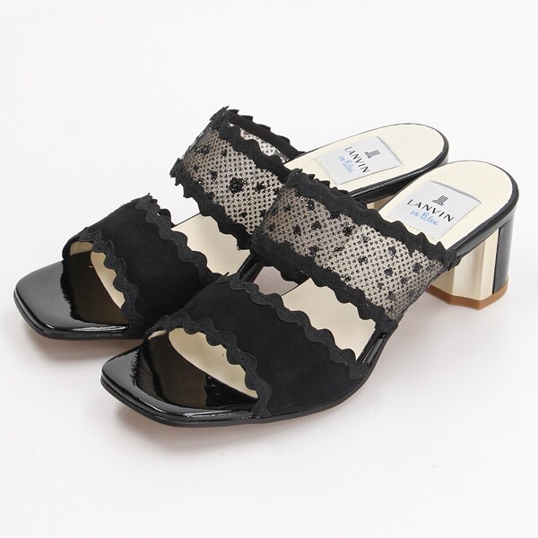 ランバン オン ブルー（LANVIN en Bleu）/チュールストラップミュールサンダル