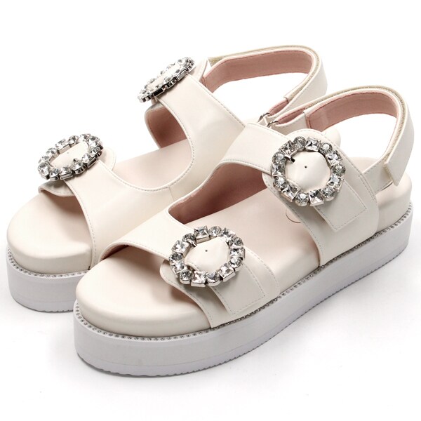 ツモリチサトウォーク ビジューモチーフフットベッドサンダル　L ツモリチサト ウォーク tsumori chisato WALK ビジューモチーフ