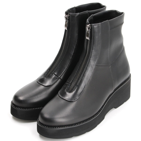 コンポジション9（composition9）/【大きいサイズ】フロントジップコンフォートショートブーツ