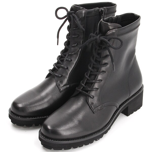 コンポジション9（composition9）/【大きいサイズ】レースアップストレッチショートブーツ