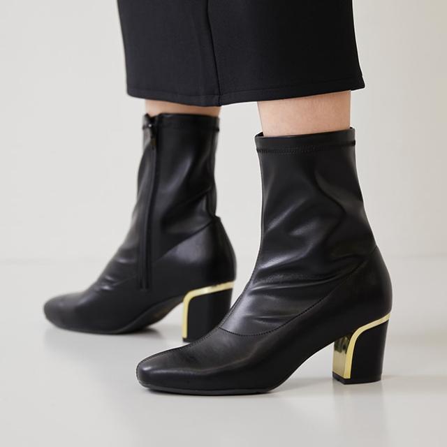 メヌエ（menue）/ゴールドヒールスクエアトゥ ブーツの通販は