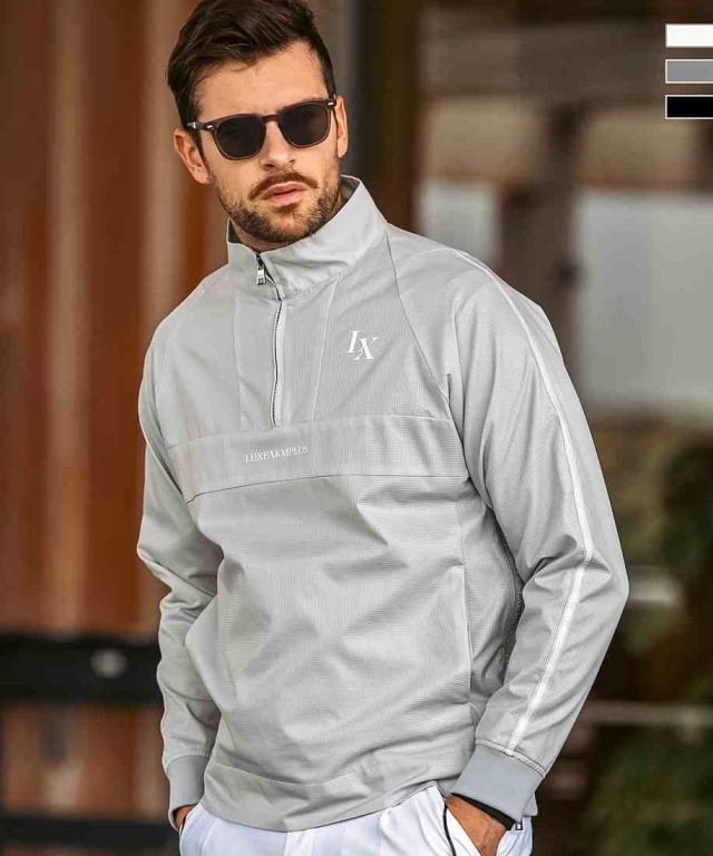 リュクスエイケイエムプラス（LUXEAKMPLUS）/LUXEAKMPLUSゴルフ ラインハーフジップ ブリーザブルブルゾン