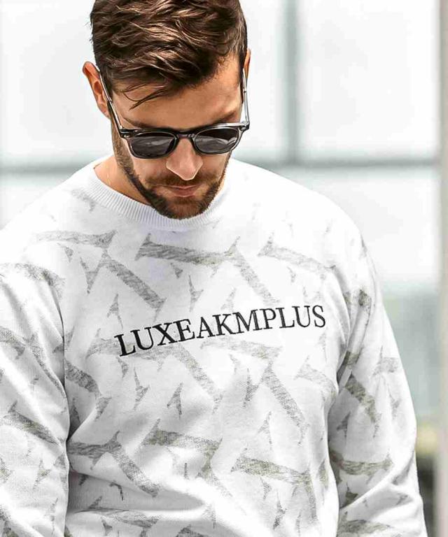リュクスエイケイエムプラス（LUXEAKMPLUS）/LUXEAKMPLUSゴルフ 総柄長袖ニット_7
