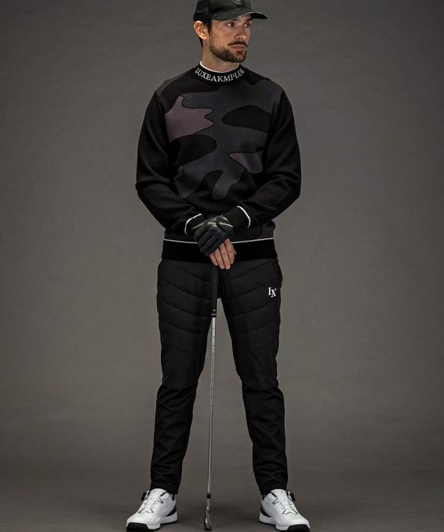 リュクスエイケイエムプラス（LUXEAKMPLUS）/LUXEAKMPLUSゴルフ ラインカモ長袖ニット