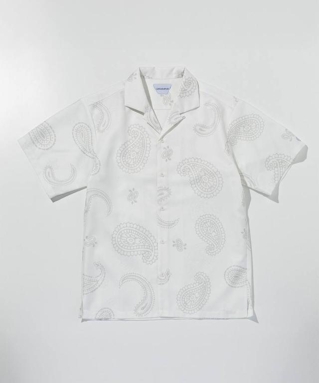 リュクスエイケイエムプラス（LUXEAKMPLUS）/LUXEAKMPLUS リネンタッチペイズリーオープンカラーシャツ_15
