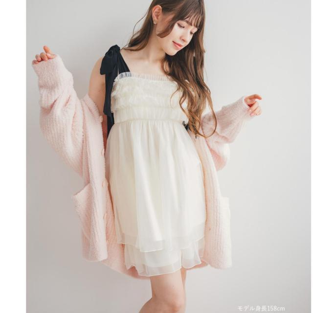 フランデランジェリー（fran de lingerie）/ふわふわ＆さらさらの極上手触りユニセックスが嬉しい楽ちんニット 「パウダーもこ ガウン…