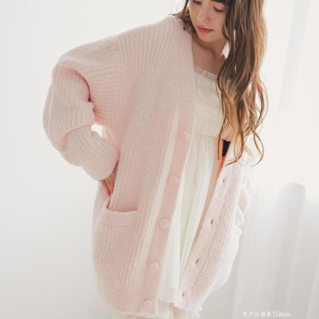 フランデランジェリー（fran de lingerie）/ふわふわ＆さらさらの極上手触りユニセックスが嬉しい楽ちんニット 「パウダーもこ ガウン…