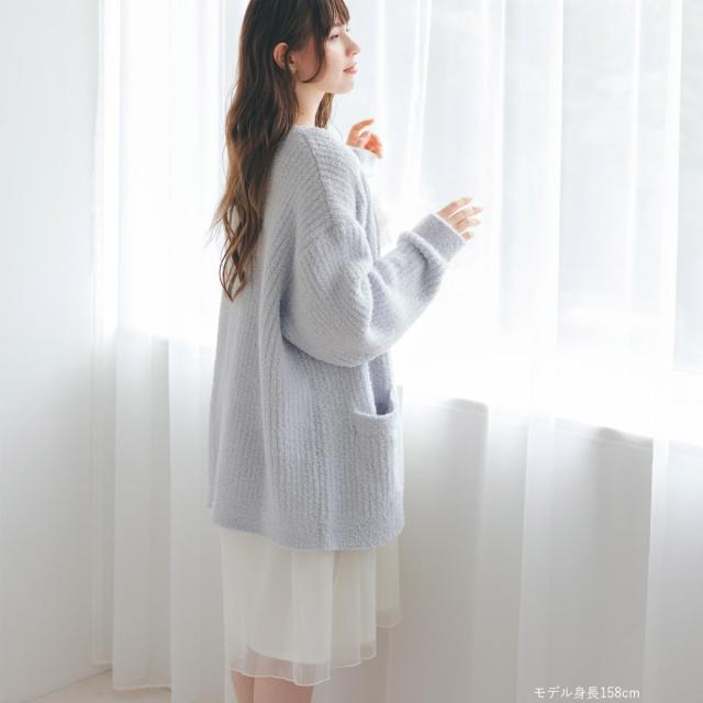 フランデランジェリー（fran de lingerie）/ふわふわ＆さらさらの極上手触りユニセックスが嬉しい楽ちんニット 「パウダーもこ ガウン…