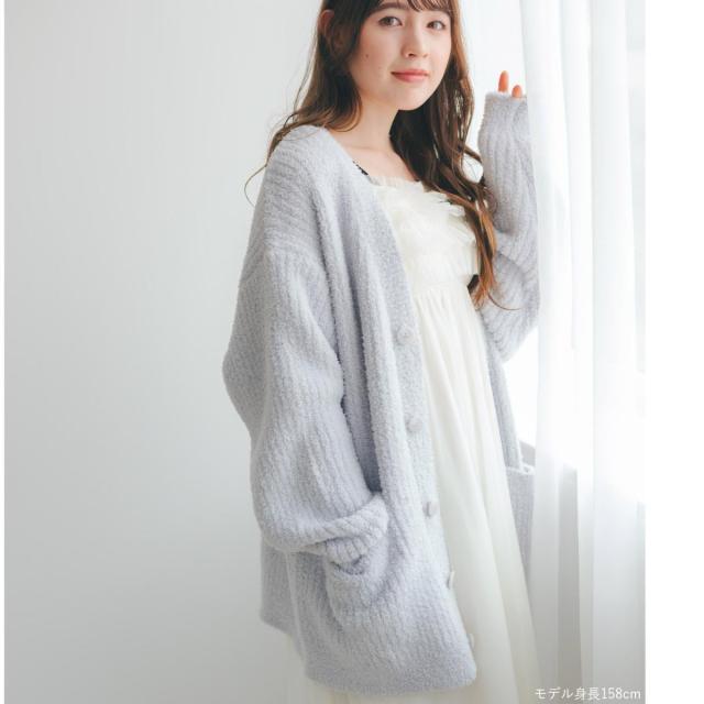 フランデランジェリー（fran de lingerie）/ふわふわ＆さらさらの極上手触りユニセックスが嬉しい楽ちんニット 「パウダーもこ ガウン…