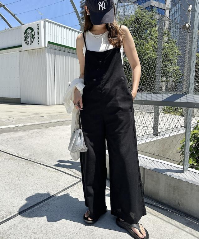 ★mite★リネンサロペット★新品タグ付き(一万円相当)★ andme｜リネン混 ワイド キャミサロペット | Rakuten Fashion