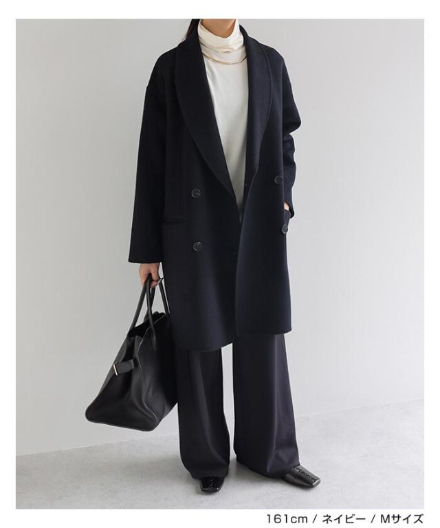 最終　evernavy　エバーネイビー　ウール　ブラック　ピーコート　ダブル 最終 evernavy エバーネイビー ウール ブラック ピーコート ダブル