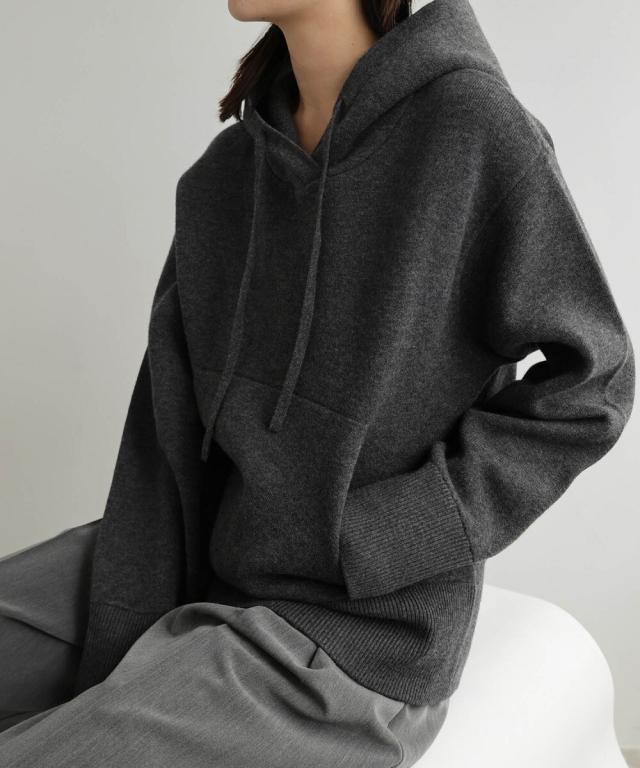 エバーネイビー（evernavy）/フーディ ニット パーカー 長袖 トップス