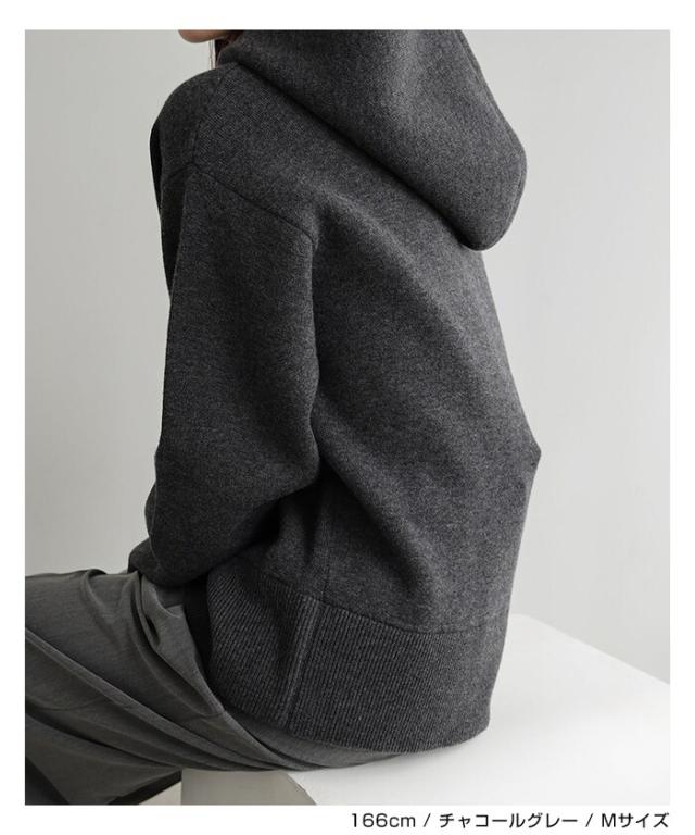 エバーネイビー（evernavy）/フーディ ニット パーカー 長袖 トップス