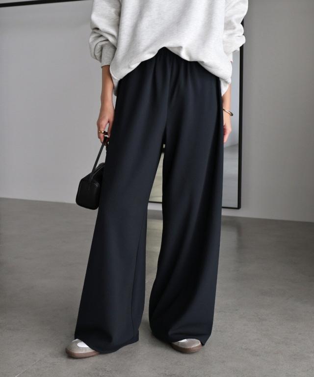 エバーネイビー（evernavy）/TRストレッチ イージー ワイド パンツ evernavy エバーネイビー