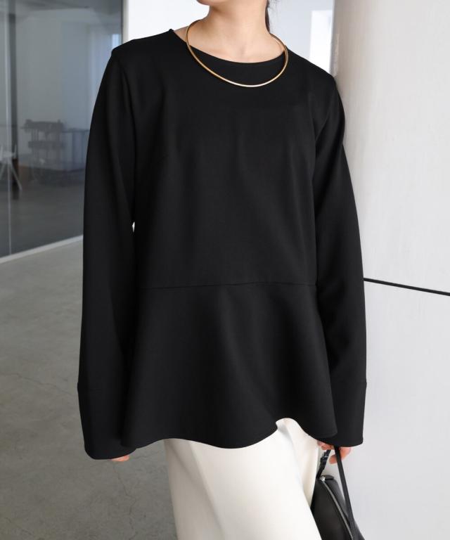 【NEW】アンドミー（andme）/ポンチ ペプラム プルオーバー evernavy エバーネイビーの通販は 5,237円