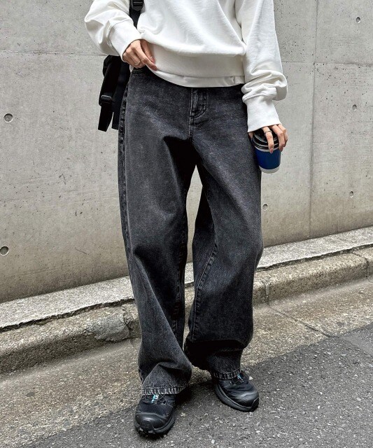アンメ（ANME）/ルーズ デニム ストレート ワイド パンツ ANME アンメ
