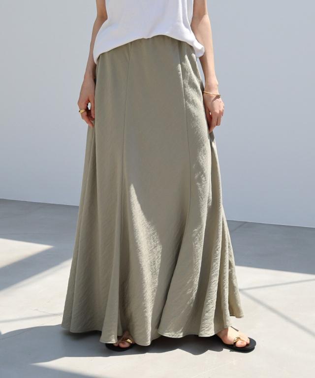 エバーネイビー（evernavy）/リネンブレンド バイアス フレア スカート