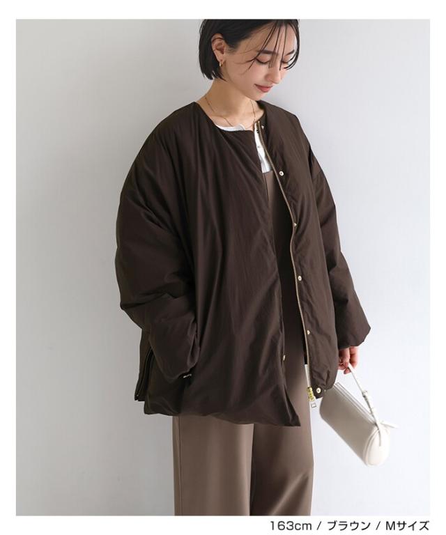 エバーネイビー（evernavy）/ノーカラー サイドジップ ダウン