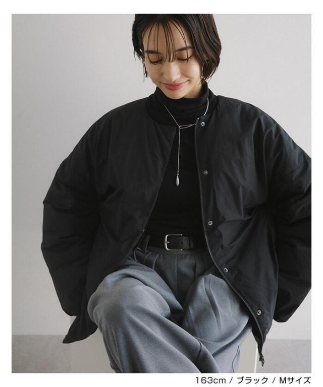 エバーネイビー（evernavy）/ノーカラー サイドジップ ダウン