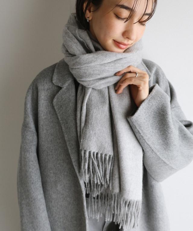エバーネイビー（evernavy）/ウール リバーシブル 大判ストール 60×190cm evernavy エバーネイビー