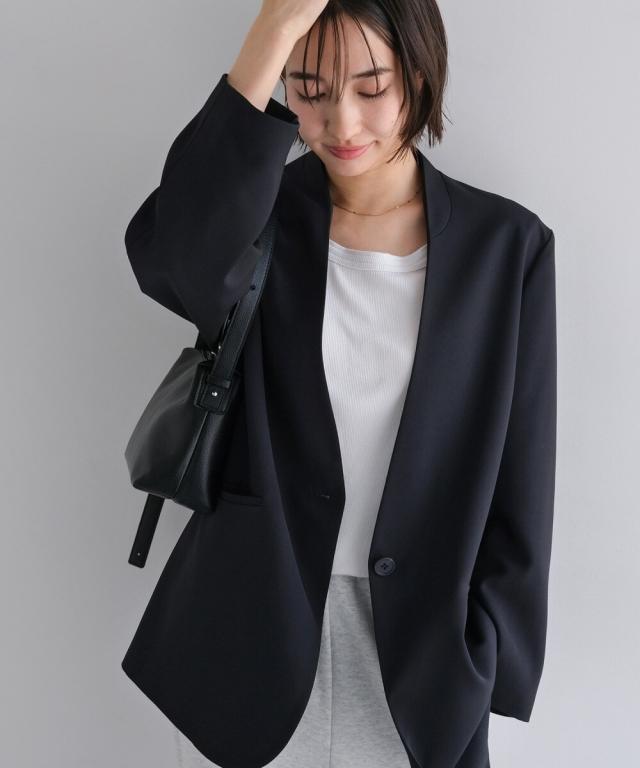 エバーネイビー（evernavy）/ノーカラー ジャケット evernavy エバー