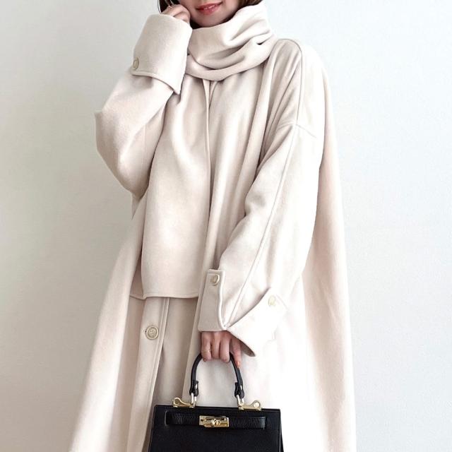 ジュノア（JUNOAH）/マフラー付きノーカラーコートの通販は 9,759円