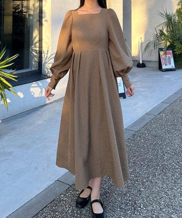 ジュノア（JUNOAH）/ボリュームスリーブふくれジャガードワンピースの通販は 7,445円